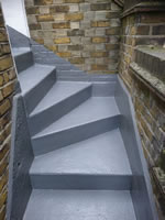 AH-25 Liquid Waterproof System applied to commercial steps in Clapham AFTER